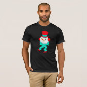 Snowman Tunes Christmas Dark T-Shirt (Devant entier)