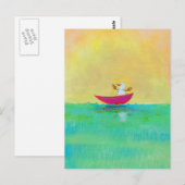 Snowman vacances carte postale fun art mignon (Devant / Derrière)
