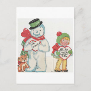 Snowman Valentijn Feestdagenkaart