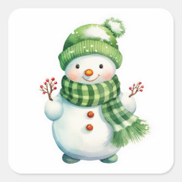 Snowman Vierkante Sticker