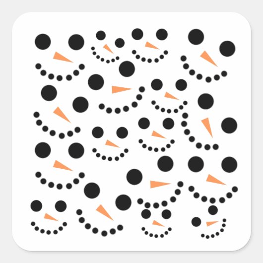 Snowman Vierkante Sticker (Voorkant)