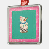 Snowman Vintage Kerstmis Metalen Ornament (Links)