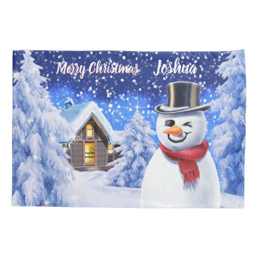 Snowman voor kerstmis met kinderen kussensloop (Achterkant)