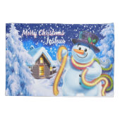 Snowman voor kerstmis met kinderen kussensloop (Achterkant)