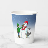 Snowman voor Kerstmis Papieren Bekers (Achterkant)