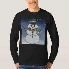 Snowman w/BG (levendig) - Mannen-Shirt met lange m T-shirt