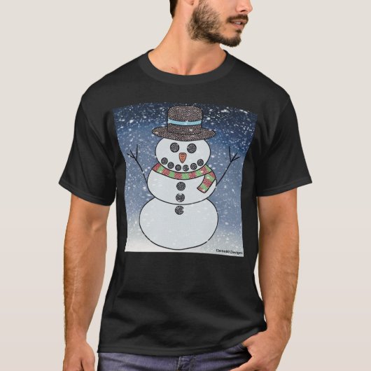 Snowman w/BG (levendig) - Mannen T-shirt (Voorkant)