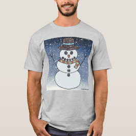 Snowman w/BG (levendig) - Mannen T-shirt