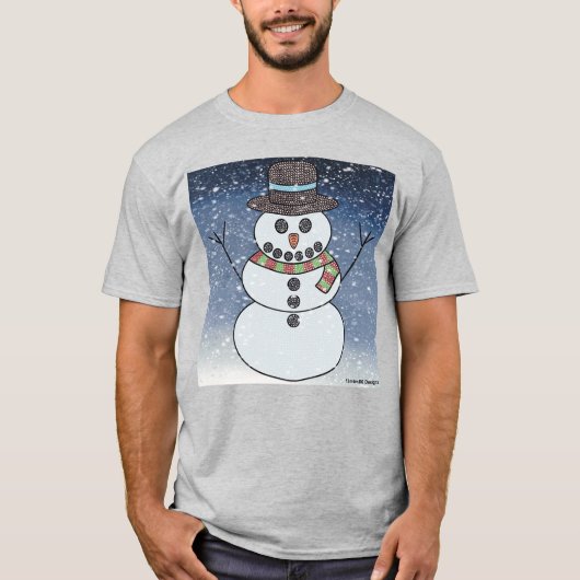Snowman w/BG (levendig) - Mannen T-shirt (Voorkant)