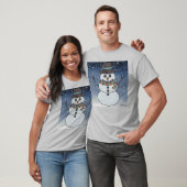 Snowman w/BG (levendig) - Mannen T-shirt (Unisex)