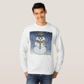 Snowman w/BG (wit) - Mannen Shirt (Voorkant volledig)
