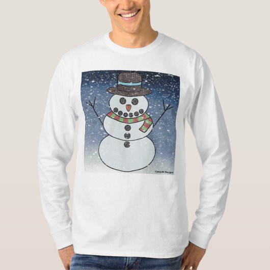 Snowman w/BG (wit) - Mannen Shirt (Voorkant)