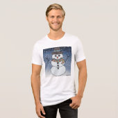 Snowman w/BG (wit) - Mannen Shirt (Voorkant volledig)