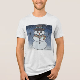 Snowman w/BG (wit) - Mannen Shirt
