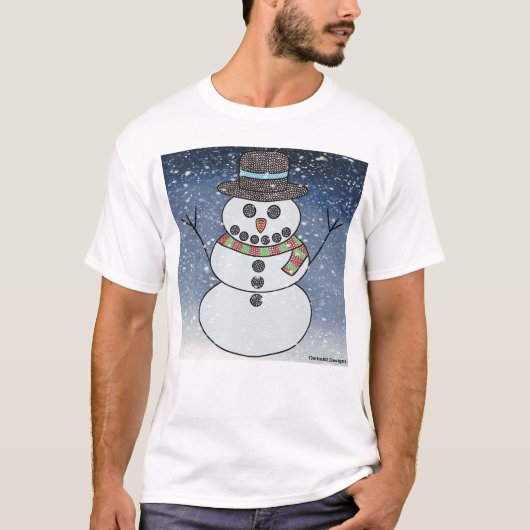 Snowman w/BG (wit) - Mannen T-shirt (Voorkant)