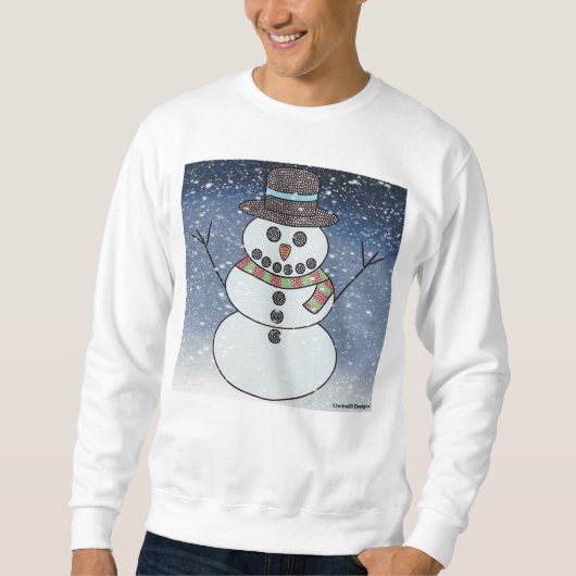 Snowman w/BG (wit) - Mannen Trui (Voorkant)