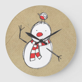 Snowman Wall Clock Grote Klok