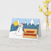 Snowman Water Polo Card Kaart (Gele Bloem)