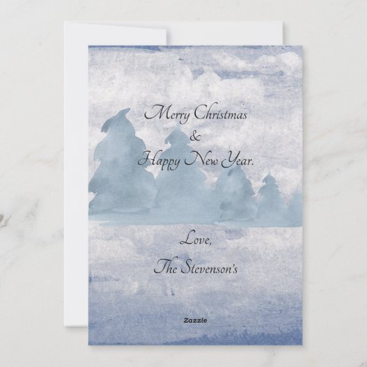 Snowman Waterverf Script Modern Merry Kerstmis Feestdagenkaart (Achterkant)