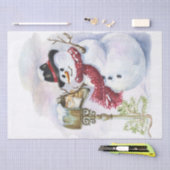 Snowman Waterverf Winter Kerstmis Tissuepapier (Craft)
