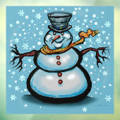 Snowman Window Cling Raamsticker (Vel 3)