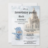Snowman Winter Castle Anniversaire Fête Invitation (Devant)