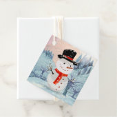 Snowman Winter Feestdagen | Kerstmis Bedankjes Labels (In situ)