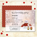 Snowman Winter Girl Anniversaire Fête Invitation<br><div class="desc">Une mignonne invitation à la fête d'anniversaire d'hiver avec un bonhomme de neige avec des cupcakes (en option). Vous pouvez également utiliser cette invitation pour une fête de Noël avec des enfants.</div>