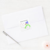 Snowman Winter Greetings Vierkante Sticker (Envelop)