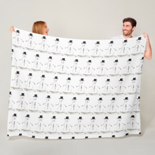Snowman Winter Holiday Xmas Bath Retro Fleece Deken