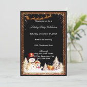 Snowman Winter Kerstfeest uitnodiging (Staand voorkant)