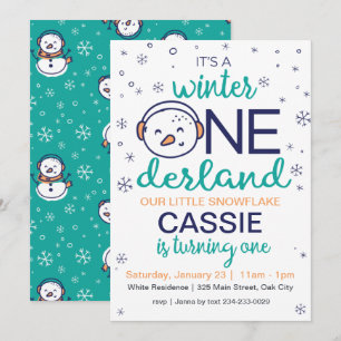 Snowman Winter ONEderland Uitnodiging