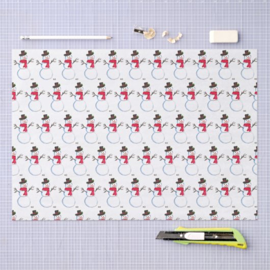 Snowman Winter Retro feestdagen Tissuepapier (Craft)