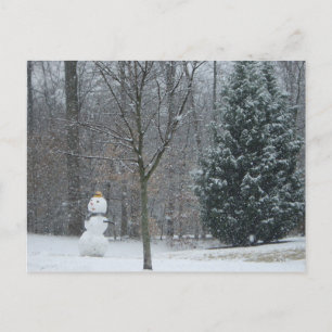 Snowman Winter Sneeuwscene van de buren Briefkaart