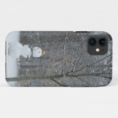 Snowman Winter Sneeuwscene van de buren Case-Mate iPhone Case (Achterkant (horizontaal))