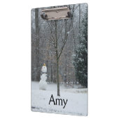 Snowman Winter Sneeuwscene van de buren Klembord (Links)