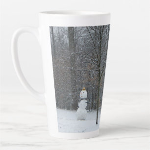 Snowman Winter Sneeuwscene van de buren Latte Mok