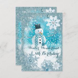 Snowman Winter Wonderland Party Invitations