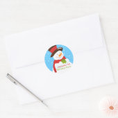 Snowman Winter Wonderland Sticker d'anniversaire (Enveloppe)