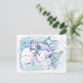 Snowman Winterseizoen — postkaart (Staand voorkant)