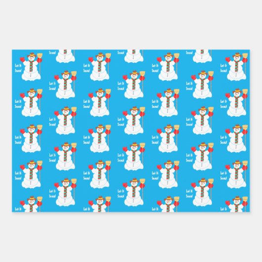 Snowman With Text Wrapping Paper Sheets (Voorkant 3)