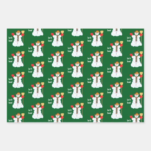 Snowman With Text Wrapping Paper Sheets (Voorkant)