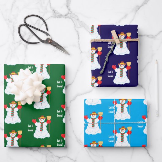 Snowman With Text Wrapping Paper Sheets (Voorkant)