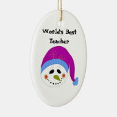Snowman World's beste leraar Keramisch Ornament (Rechts)