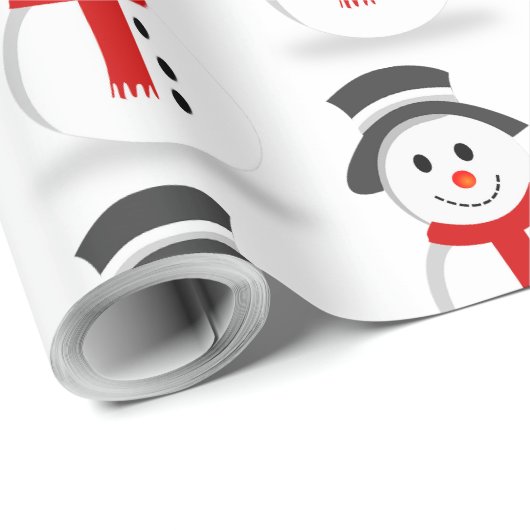 Snowman Wrapping Paper (Plain) Cadeaupapier (Rol Hoek)