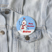 Snowman xmas naam Button badges (In situ)
