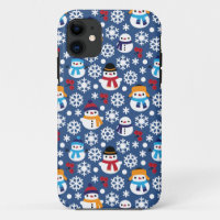 Snowmans en Snowflakes naadloos patroon