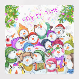 Snowmans Étiquette cadeau Noël fête