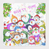 Snowmans Étiquette cadeau Noël fête (Design 2)
