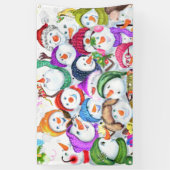 Snowmans Noël bannière fête cadeau (Vertical)